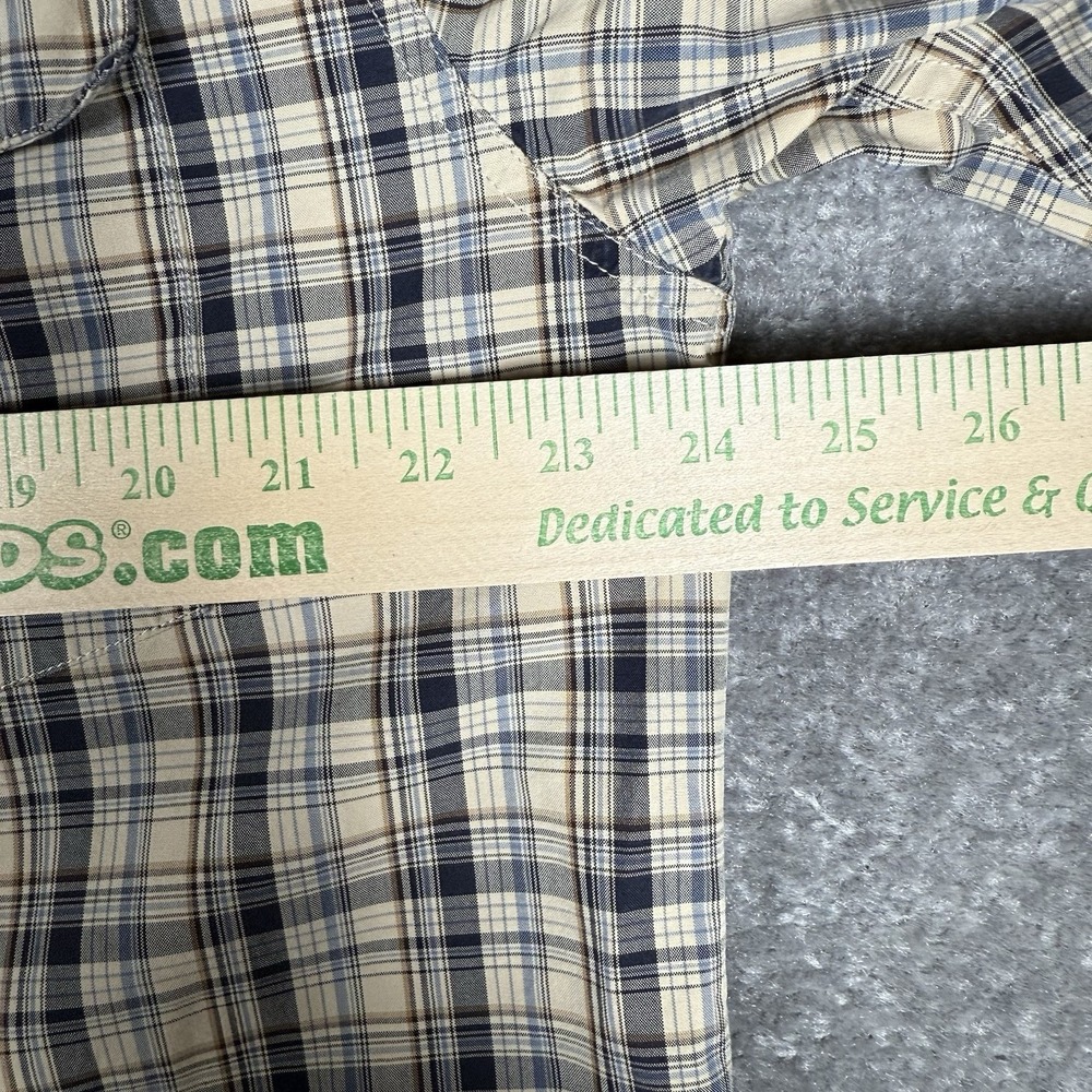 Carhartt Snap Front Shirt Men's Medium Beige Plaid Long Sleeve S140NVY - Picture 5 of 7